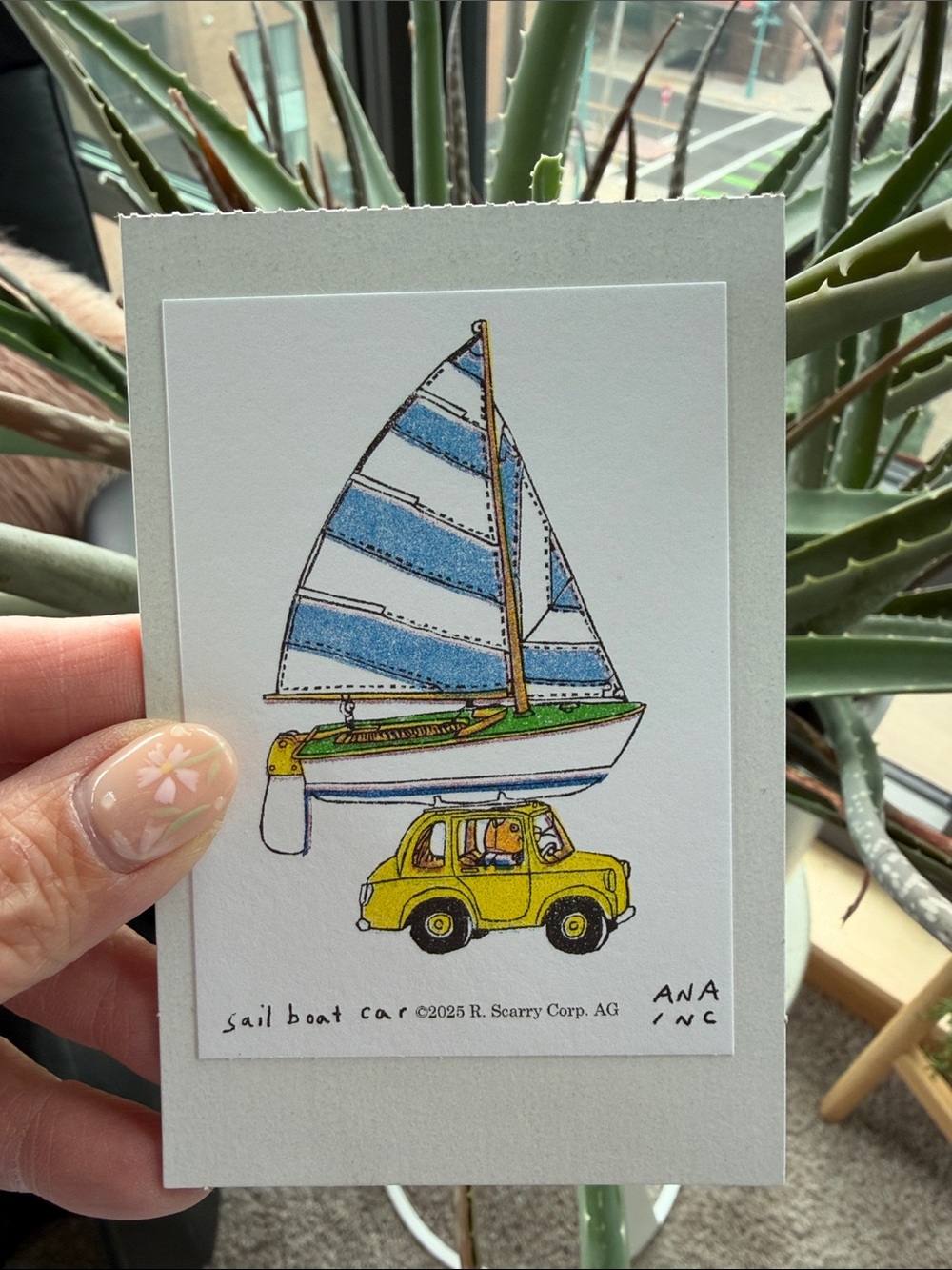 Inciardi x Richard Scarry Yellow Sailboat Car Art